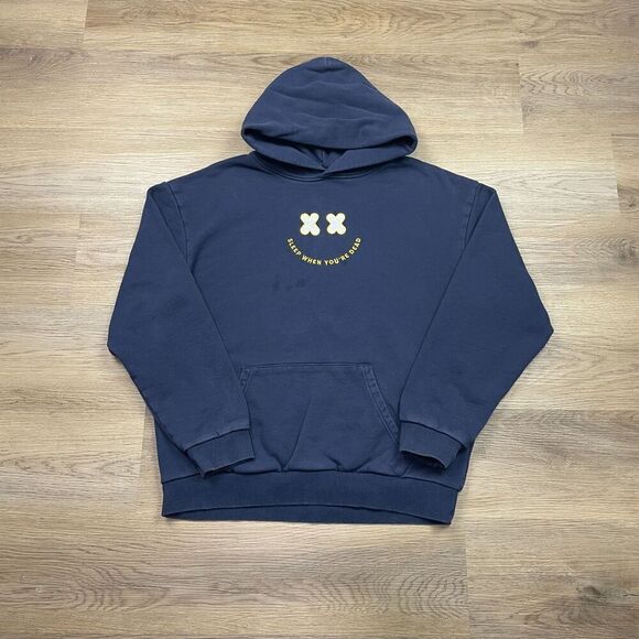 Barstool Sports Hoodie Mens Large Blue Sleep When You Are Dead Pullover - Picture 1 of 9